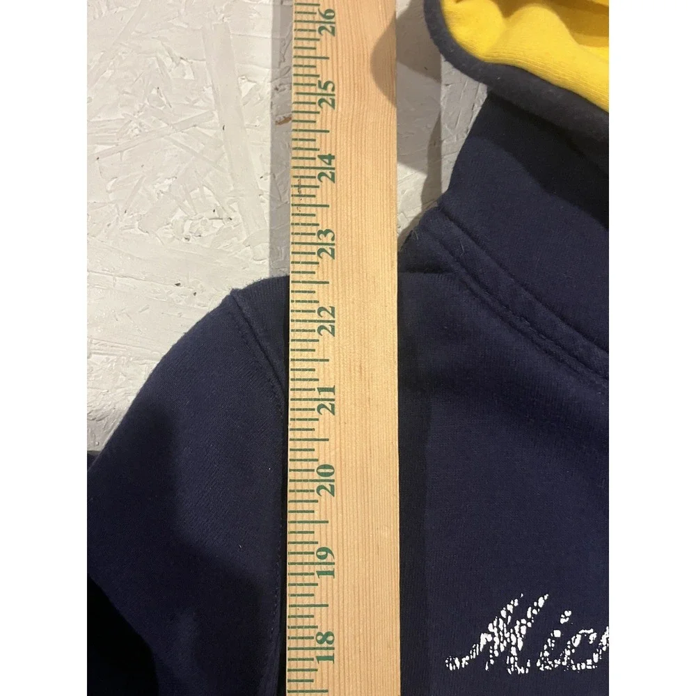 Vintage Pro Edge Michigan Wolverines Hooded Jacket Full‎ Zip Youth XL Blue Kids